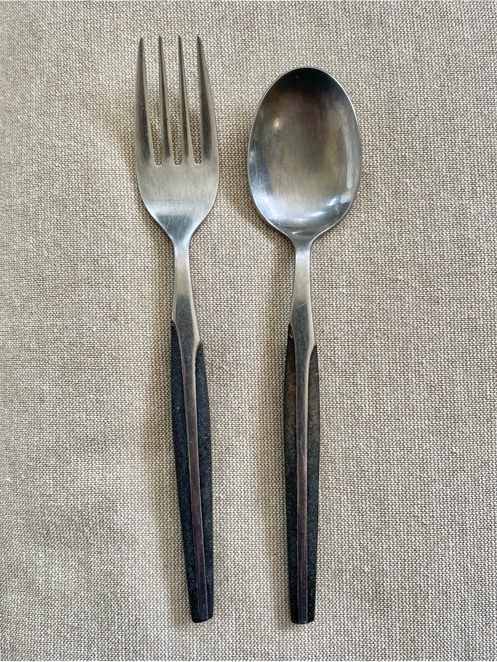 VTG Eldan ELD2 Spoon & Fork Stainless w Black Composite Handle MCM Japan